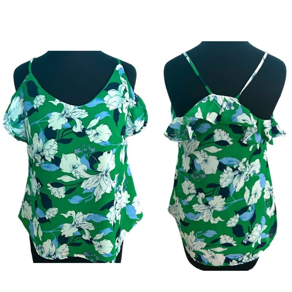 Japna Floral Ruffle Tank Top Size Small